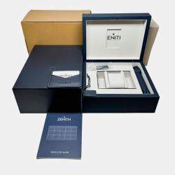 مملوكة مسبقًا Pre-Owned Zenith Chronomaster Original Triple Calendar 03.3400.3610/51.C910 Blue Automatic Stainless Steel Men's Wristwatch 38 MM