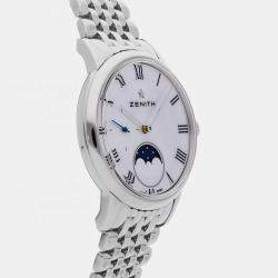 Pre Owned Zenith Elite Ultra Think Lady Moonphase 03.2320.692/81.M232 White Stainless Steel, Mother of Pearl Automatic Men's Wristwatch 36mm