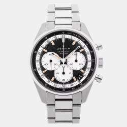 Pre Owned Zenith Chronomaster Original 03.3200.3600/21.M3200 Black Stainless Steel Automatic Men's Wristwatch 38mm