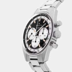 Pre Owned Zenith Chronomaster Original 03.3200.3600/21.M3200 Black Stainless Steel Automatic Men's Wristwatch 38mm