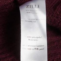 Pre Owned Zilli Burgundy Logo Embroidered Cashmere Knit Sweater XXL