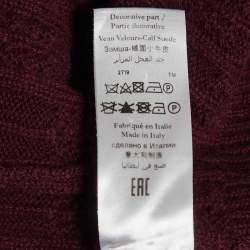 Pre Owned Zilli Burgundy Logo Embroidered Cashmere Knit Sweater XXL