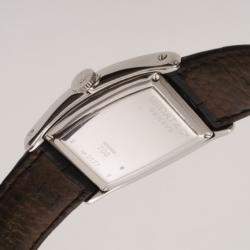 Bedat & Co. No. 7 Silver Dial Mens Leather Watch Black