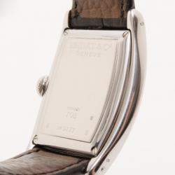 Bedat & Co. No. 7 Silver Dial Mens Leather Watch Black