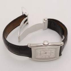 Bedat & Co. No. 7 Silver Dial Mens Leather Watch Black