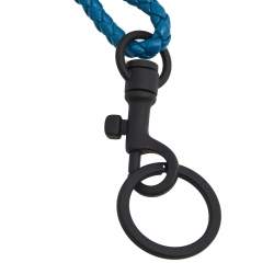 Bottega Veneta Blue Intrecciato Leather Lanyard Key Fob