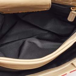 Bvlgari Red/Beige Logo Mania Fabric and Leather Baguette Bag