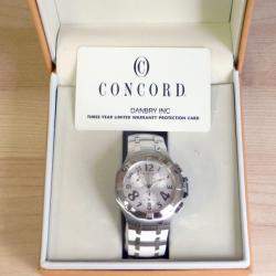 Pre Owned Concord Saratoga 14.C5.1892 Steel & White Rubber Chrono Watch