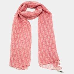 Dior Pink Monogram Silk Scarf