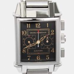 Girard Perregaux Black Stainless Steel Vintage 1945 Ref. 2599 Chronograph Men's Wristwatch 32 mm