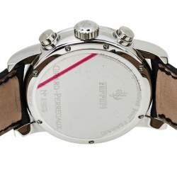 Pre Owned Girard Perregaux Yellow Stainless Steel Leather Ferrari Ref.8020 Chronograph Men's Wristwatch 36 mm