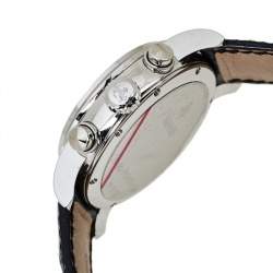 Pre Owned Girard Perregaux Yellow Stainless Steel Leather Ferrari Ref.8020 Chronograph Men's Wristwatch 36 mm
