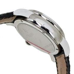 Pre Owned Girard Perregaux Yellow Stainless Steel Leather Ferrari Ref.8020 Chronograph Men's Wristwatch 36 mm