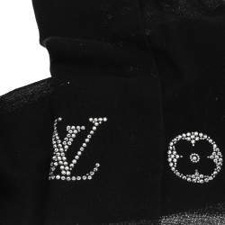 Pre Owned Louis Vuitton Black Swarovski Crystal Monte Carlo Cashmere Stole