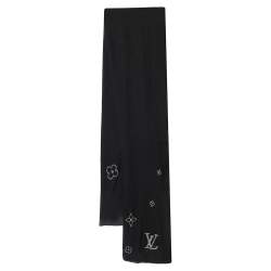 Pre Owned Louis Vuitton Black Swarovski Crystal Monte Carlo Cashmere Stole