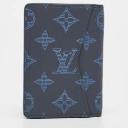 Louis Vuitton Navy Blue Monogram Shadow Leather Pocket Organizer