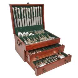 Christofle Fidelio Silver Plated Flatware 130 Pieces Dinner Set