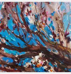 Flowering Apricot Tree Original Oil Painting By Anastasiya Valiulina, Israel,2022 (30 X 40)