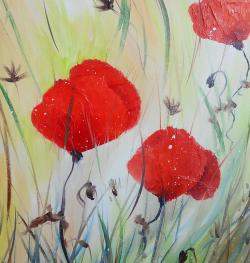 Coquelicots Et Papiers De Soie By Axelle Bosler, France,2022 (46 X 38)