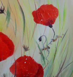 Coquelicots Et Papiers De Soie By Axelle Bosler, France,2022 (46 X 38)