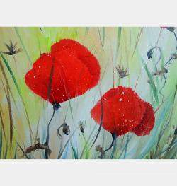 Coquelicots Et Papiers De Soie By Axelle Bosler, France,2022 (46 X 38)