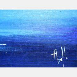 Tableau Trio De Voiliers Au Mouillage By Axelle Bosler, France,2020 (20 X 60)