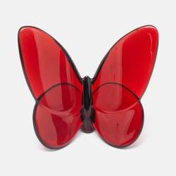 Baccarat Red Glass Lucky Butterfly Glint 