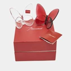 Baccarat Red/Clear Crystals Lucky Butterfly Glint Set of 2