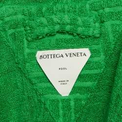 Pre Owned Bottega Veneta Home Green Terry Hooded Bathrobe M