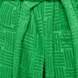 Pre Owned Bottega Veneta Home Green Terry Hooded Bathrobe M