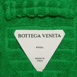 Pre Owned Bottega Veneta Green Intreccio Pattern Cotton Terry Bathrobe M