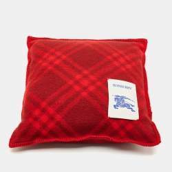 Burberry Ripple Red Tri Bar Checks Wool Checks Cushions 