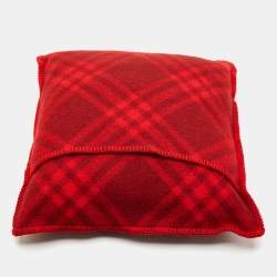 Burberry Ripple Red Tri Bar Checks Wool Checks Cushions 