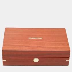 Pre Owned Burberry Domino Set Brown Lacquered Wood