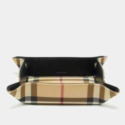 Burberry Beige Nova Check Coated Canvas Catchall Tray