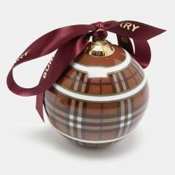 Pre Owned Burberry Brown Check Christmas Bauble 2022