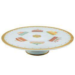 Bvlgari Porcelain & 22k Gold Dessert Plate Set