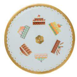 Bvlgari Porcelain & 22k Gold Dessert Plate Set