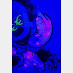 Minerva Euro Eyes Over Blue By Carlos Pun, Peru,2022 (70 X 70)