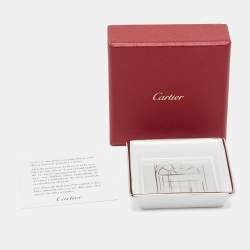 Pre Owned Cartier Porcelain Platinum Finish Window Print Mini Ashtray