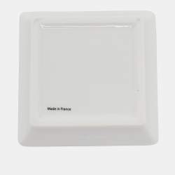 Pre Owned Cartier Porcelain Platinum Finish Window Print Mini Ashtray