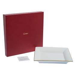 Cartier White/Gold Porcelain Serving Tray