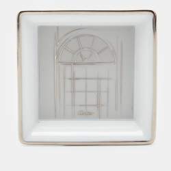 Cartier Porcelain Platinum Finish Window Print Mini Ashtray