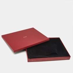 Pre Owned Cartier Logo Wood Silver Tone Tray