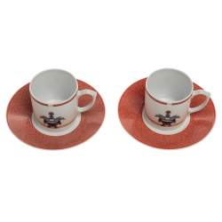 Pre Owned Cartier La Maison Venitienne Espresso Cup & Saucer Set Of Two