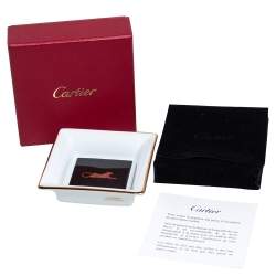 Pre Owned Cartier Porcelain Panthère de Cartier Trinket Tray