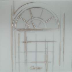 Pre Owned Cartier Porcelain Platinum Finish Mini Trinket Tray