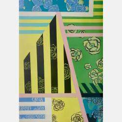 Composition With Flower Painting By Cecilia Setterdahl, United Arab Emirates,2010 (70 X 50)