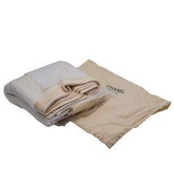 Pre Owned Chanel Beauty Large Beige Beach Towel