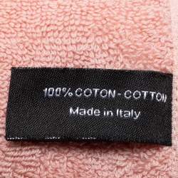 Pre Owned Chanel Pink Camelia CC Logo Beach Cotton Towel 